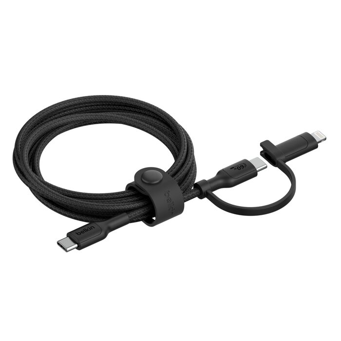 2-in-1 Cable with USB-C and Lightning Connector